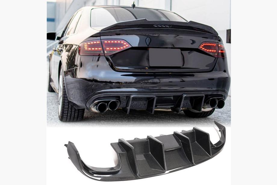Audi A4 B8 2007-2015 Diffusore Posteriore Paraurti V1 (per S4 2009-2012, Carbonio) Image