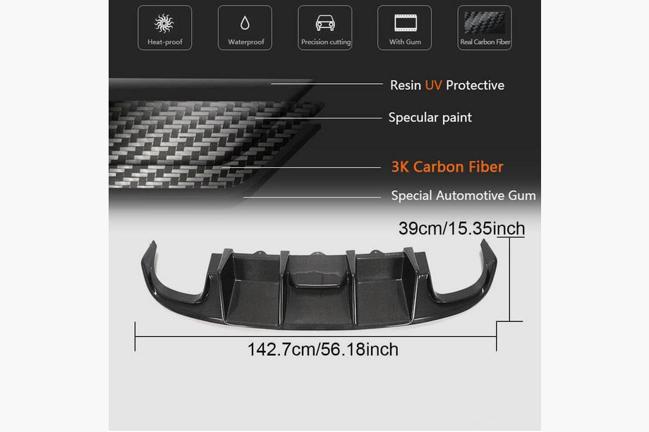 Audi A4 B8 2007-2015 Diffusore Posteriore Paraurti V1 (per S4 2009-2012, Carbonio) Foto 3