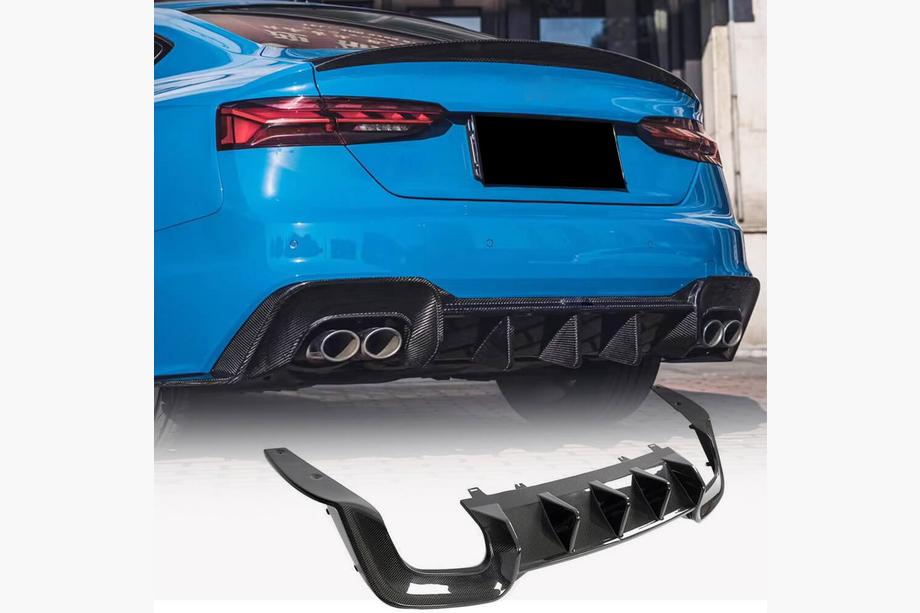 Audi A5 2016-2025 Diffusore Posteriore paraurti V2 (per S-Line 2021-2025, Carbonio) Image