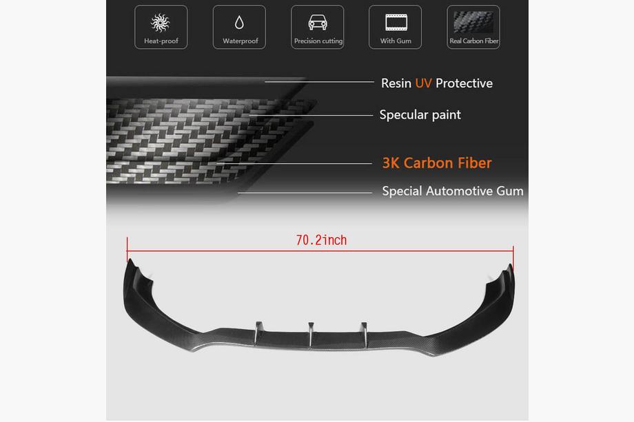 Audi A5 2007-2015 Labbro Anteriore V3 per S-Line 2012-2015 Carbonio Foto 5