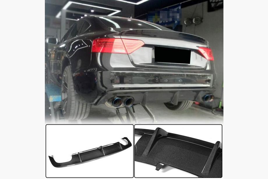 Audi A5 2007-2015 Diffusore Posteriore paraurti V1 (per S-Line 2012-2015, Carbonio) Image