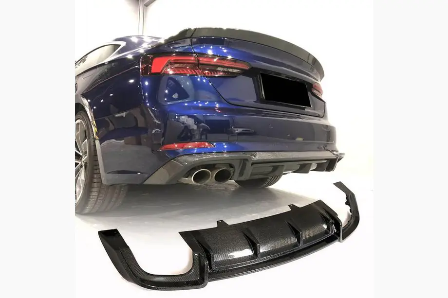 Audi A5 2016-2025 Diffusore Posteriore paraurti V2 (per S-Line 2016-2020, Carbonio) Image
