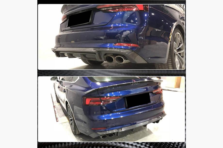 Audi A5 2016-2025 Diffusore Posteriore paraurti V2 (per S-Line 2016-2020, Carbonio) Foto 5