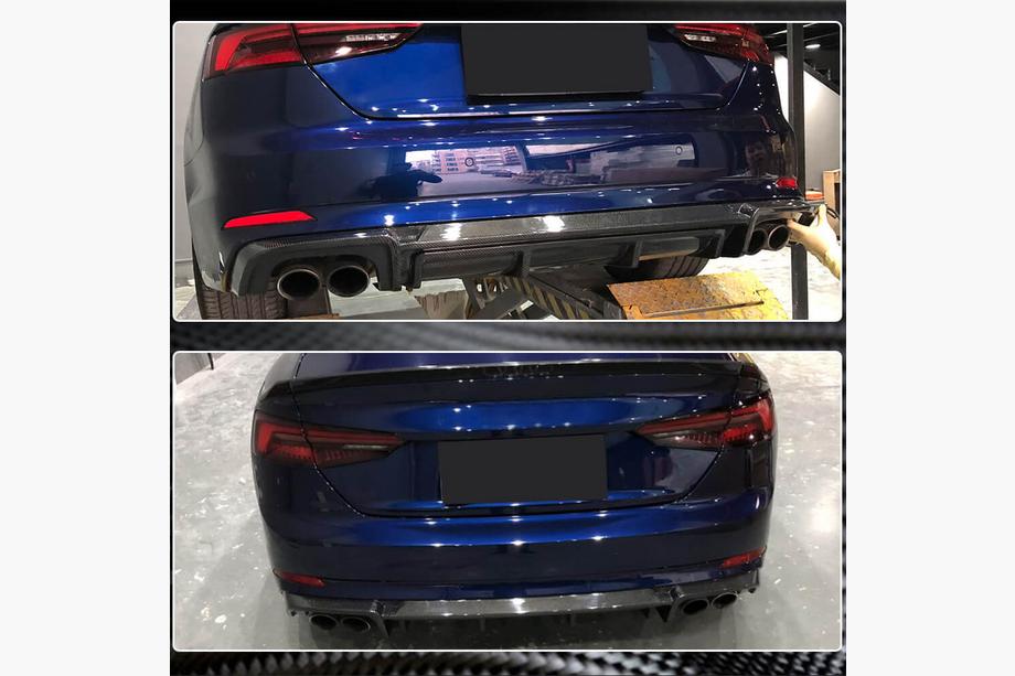 Audi A5 2016-2025 Diffusore Posteriore paraurti V2 (per S-Line 2016-2020, Carbonio) Foto 6