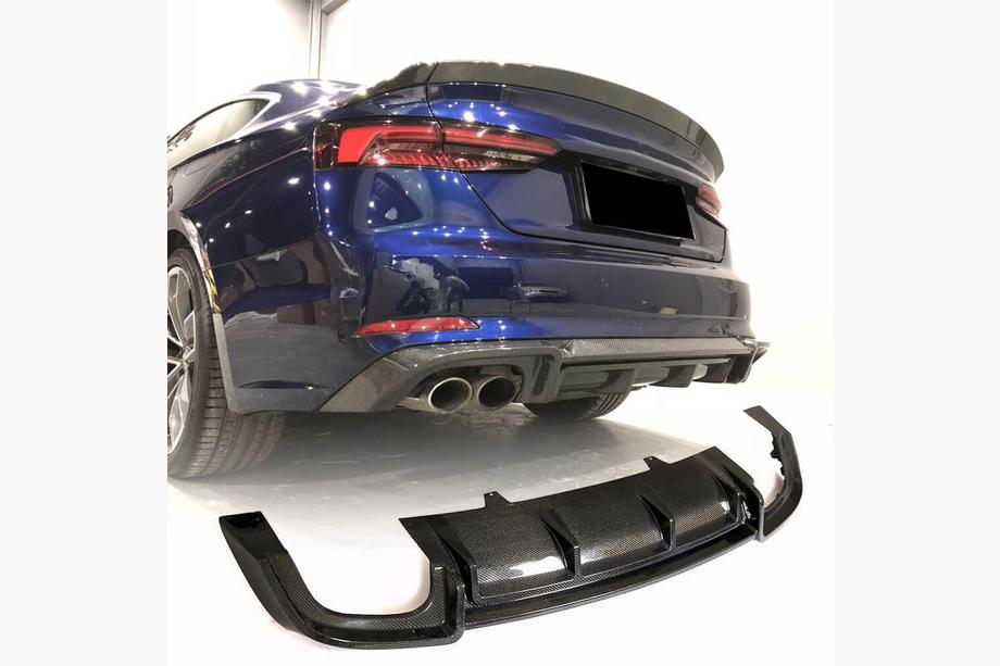 Audi A5 2016-2025 Diffusore Paraurti Posteriore (per S-Line 2016-2020, Plastica) Image