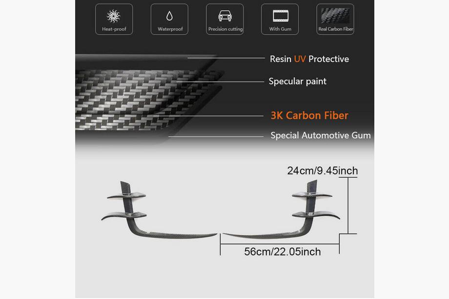 Audi A5 2016-2025 Estensioni paraurti anteriore Flap V2 (per S-Line 2016-2020, Carbonio) Foto 6