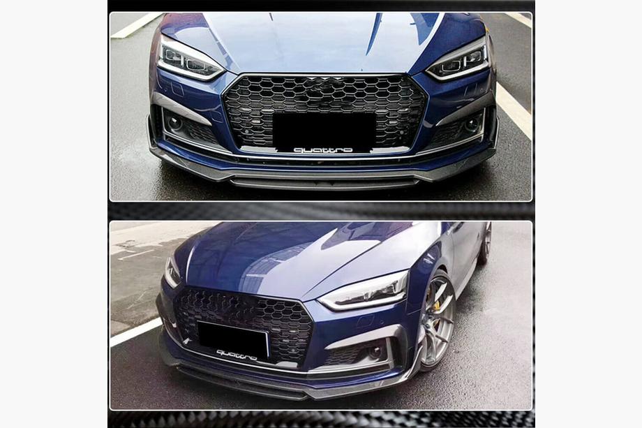 Audi A5 2016-2025 Estensioni paraurti anteriore Flap V1 (per S-Line 2016-2020, Carbonio) Foto 5