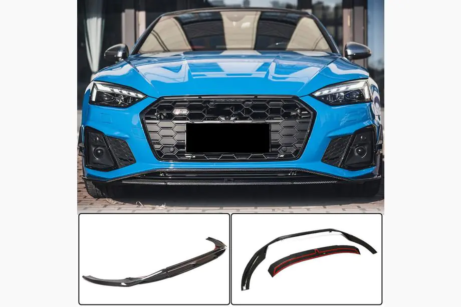 Audi A5 2016-2025 Lip anteriore V1 per paraurti S-Line 2021-2025 Carbonio Foto 1