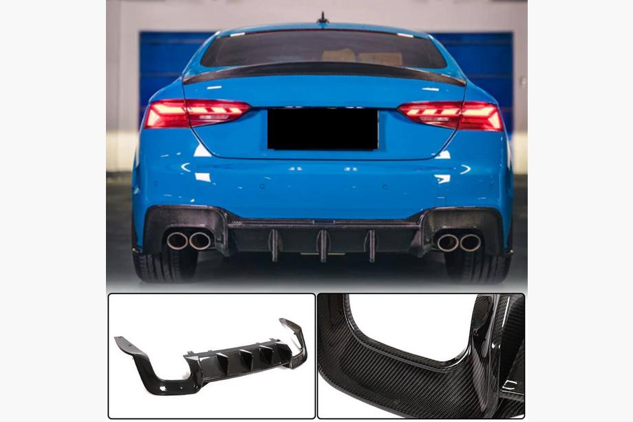 Audi A5 2016-2025 Diffusore Paraurti Posteriore (Carbonio) V2 Image