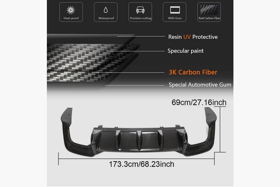 Audi A5 2016-2025 Diffusore Paraurti Posteriore (Carbonio) V2 Foto 6