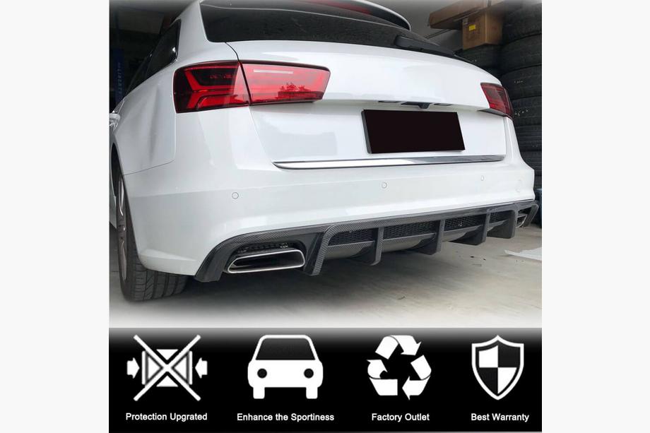 Audi A6 C7 2011-2017 Diffusore paraurti posteriore (per S-Line Avant 2014-2018, Carbonio) Foto 3