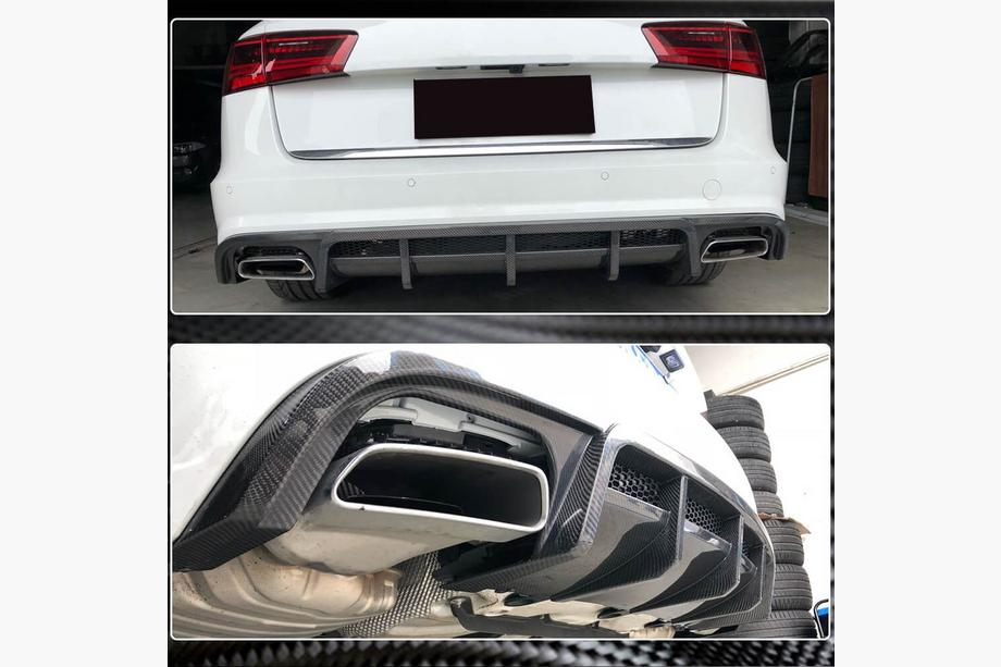 Audi A6 C7 2011-2017 Diffusore paraurti posteriore (per S-Line Avant 2014-2018, Carbonio) Foto 4