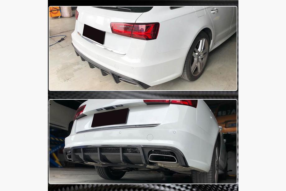 Audi A6 C7 2011-2017 Diffusore paraurti posteriore (per S-Line Avant 2014-2018, Carbonio) Foto 5