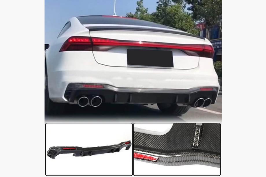 Audi A7 2018- Diffusore Paraurti Posteriore (per S-Line 2018-2022, Carbonio) Foto 1