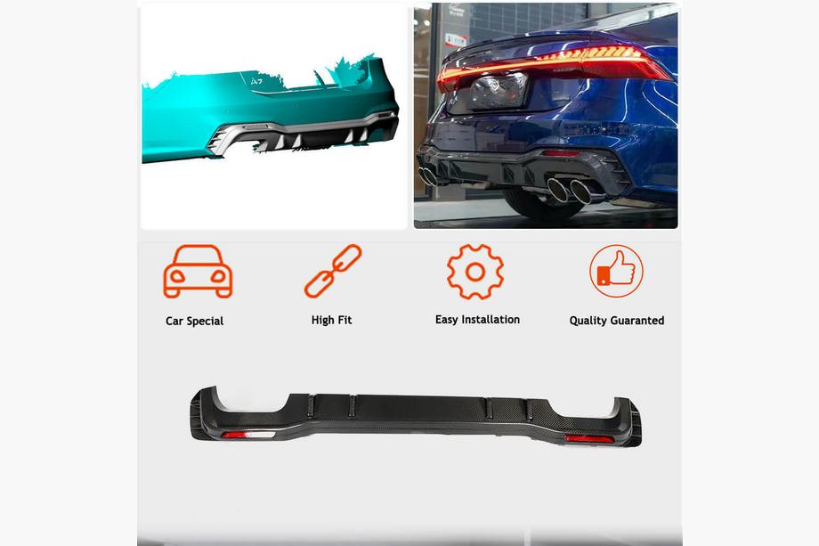 Audi A7 2018- Diffusore Paraurti Posteriore (per S-Line 2018-2022, Carbonio) Foto 2