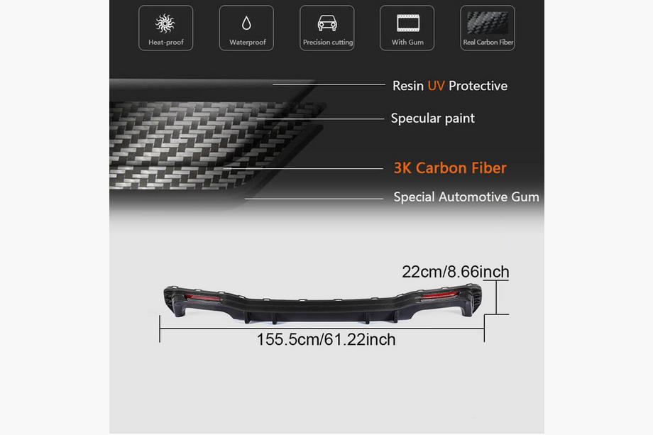 Audi A7 2018- Diffusore Paraurti Posteriore (per S-Line 2018-2022, Carbonio) Foto 6