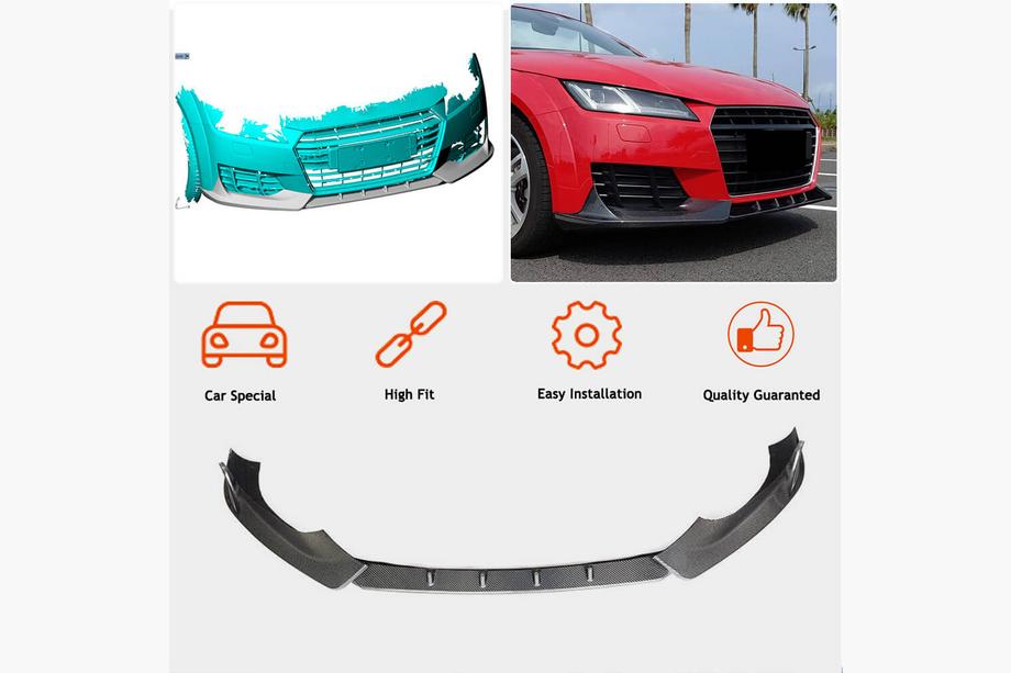 Audi TT 2014-2023 Labbro anteriore Lip V2 (per Base, 2014-2019, Carbonio) Foto 2