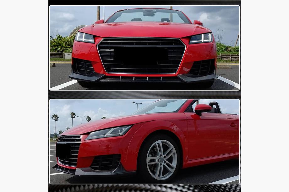 Audi TT 2014-2023 Labbro anteriore Lip V2 (per Base, 2014-2019, Carbonio) Foto 4