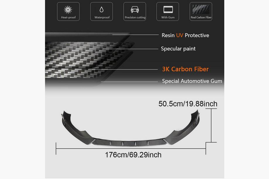 Audi TT 2014-2023 Labbro anteriore Lip V2 (per Base, 2014-2019, Carbonio) Foto 6