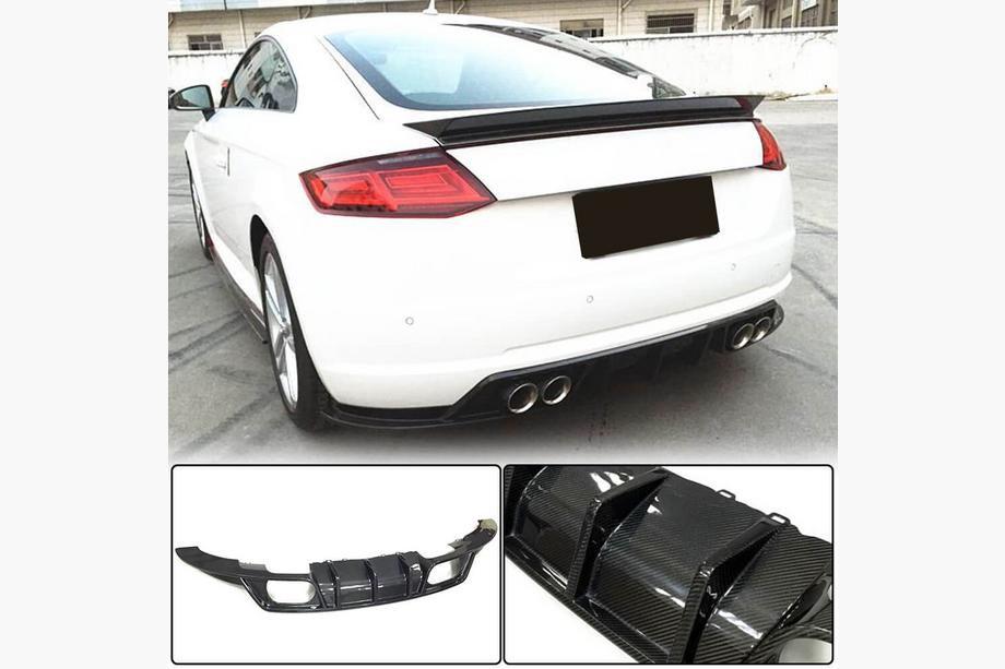 Audi TT 2014-2023 Diffusore Paraurti Posteriore (per Base, 2014-2019, Carbonio) Image