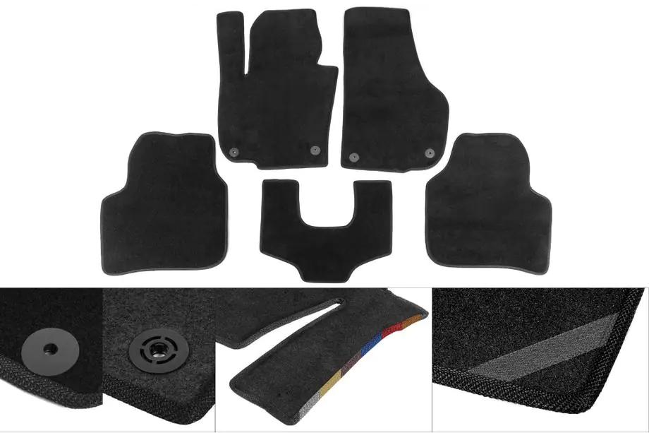 Nissan Primastar 2002-2014 Tappetini tessili Premium (1+1, neri) Image