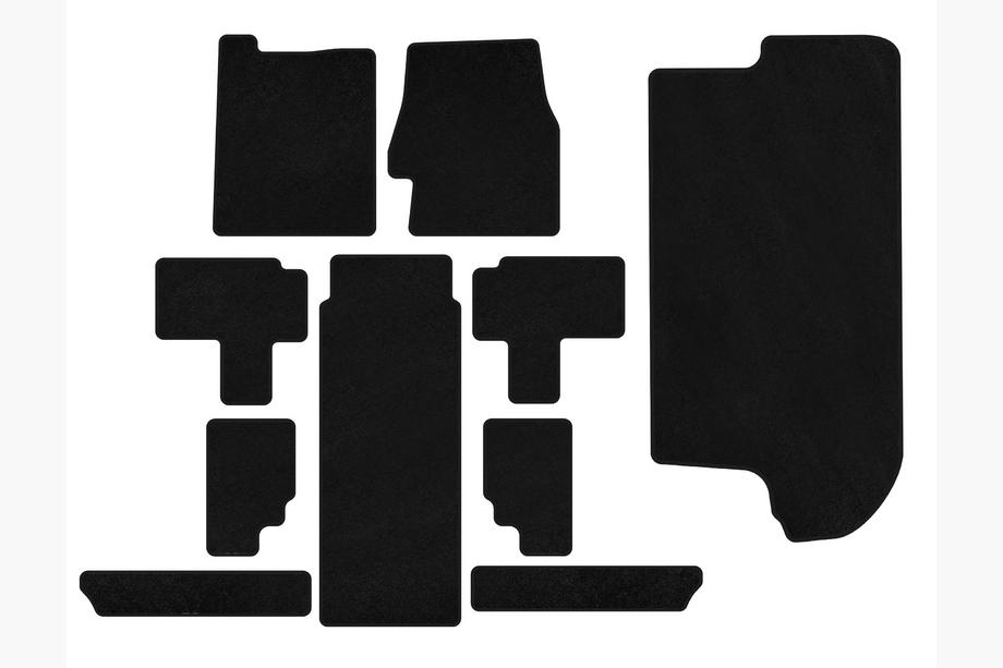 Kia Carnival 2002-2013 Tappetini tessili Premium (Set completo, Nero) Image