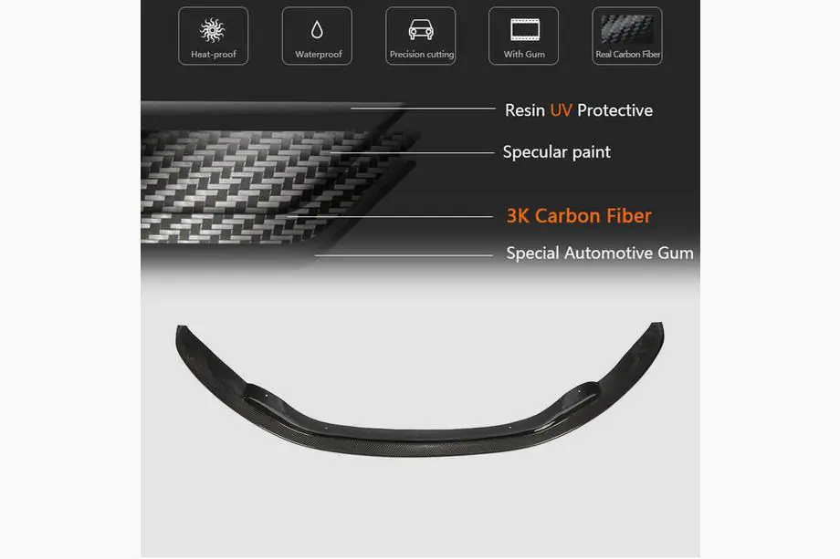 BMW 1 Series E81/E82/E87/E88 2004-2011 Labbro anteriore V1 per 1M E82, Carbonio Foto 7
