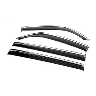 Deflettori Finestrini con Modanatura Cromata Niken Luxury (4 pz) Mitsubishi Pajero Wagon III 1999-2006 foto 2