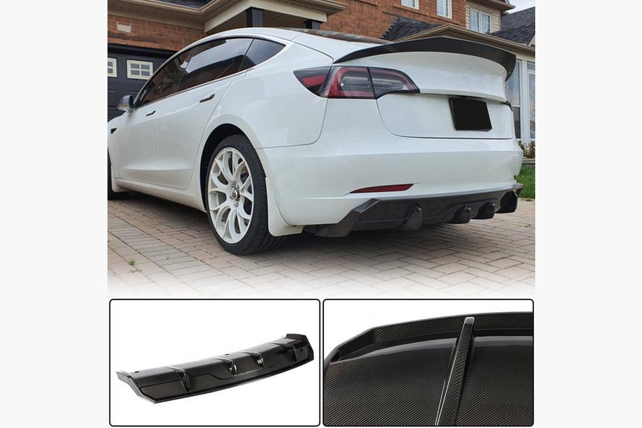 Tesla Model 3 2017- Diffusore Posteriore Paraurti Carbonio V2 (2016-2022) Foto 2