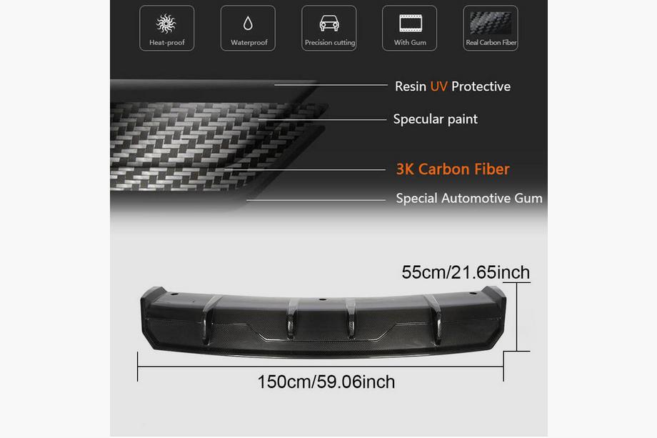 Tesla Model 3 2017- Diffusore Posteriore Paraurti Carbonio V3 (2016-2022) Foto 6