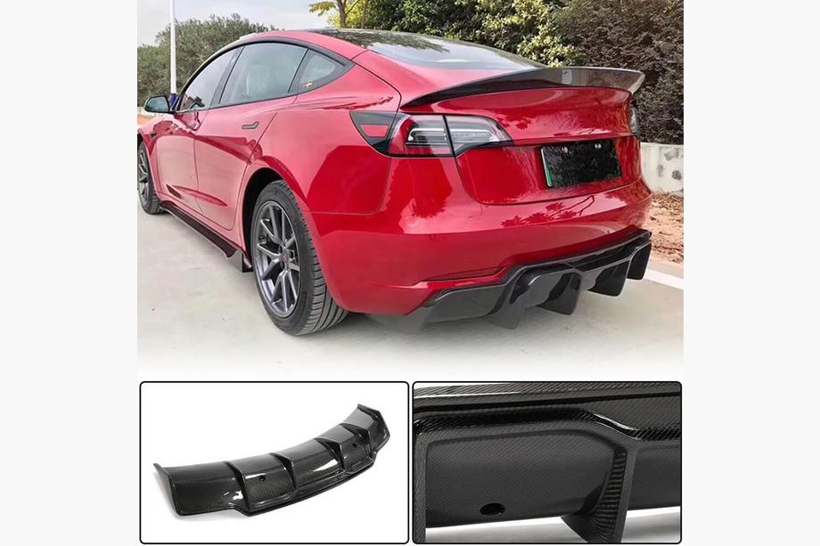 Tesla Model 3 2017- Diffusore Posteriore V2 (2017-2023, Carbonio) Foto 1