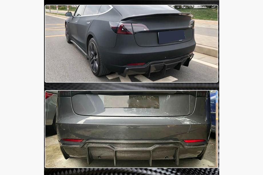 Tesla Model 3 2017- Diffusore Posteriore V2 (2017-2023, Carbonio) Foto 3