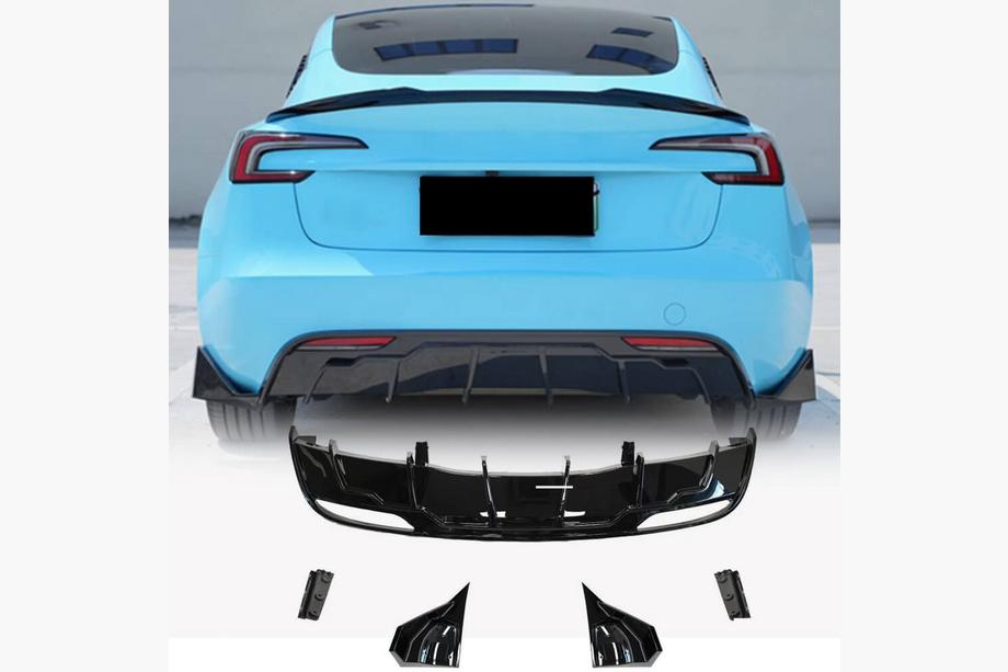 Tesla Model 3 2017- Diffusore Paraurti Posteriore ABS V6 Image