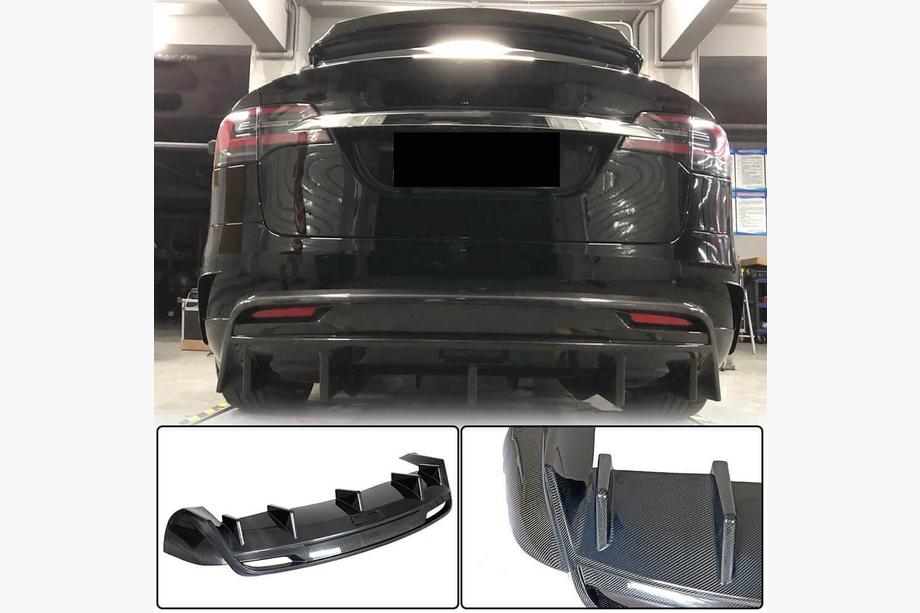 Tesla Model X 2015- Diffusore Posteriore Paraurti Carbonio V1 (2016-2020) Foto 1