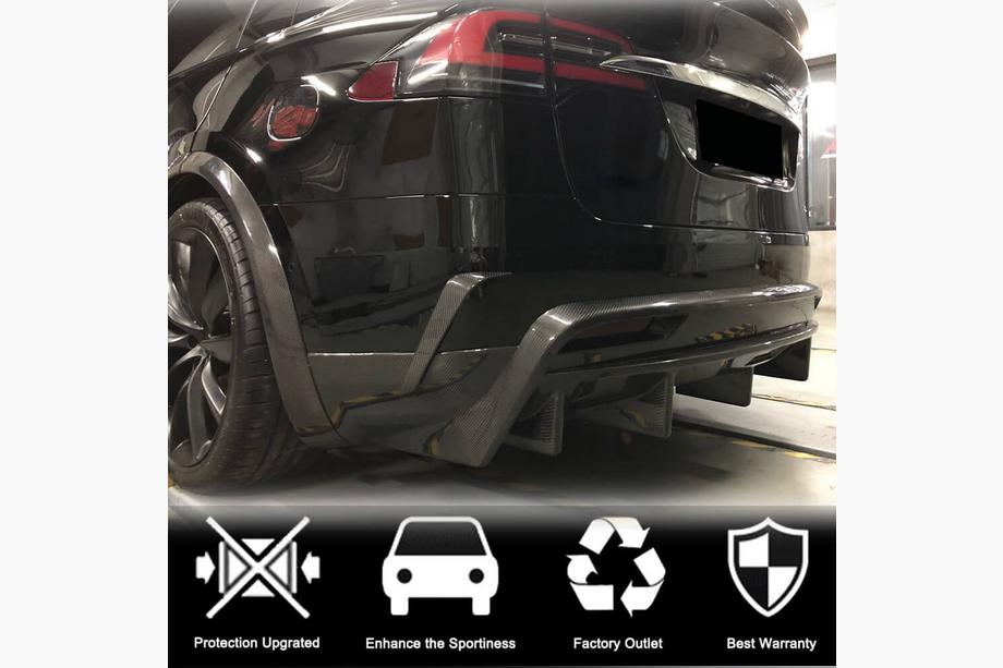 Tesla Model X 2015- Diffusore Posteriore Paraurti Carbonio V1 (2016-2020) Foto 3