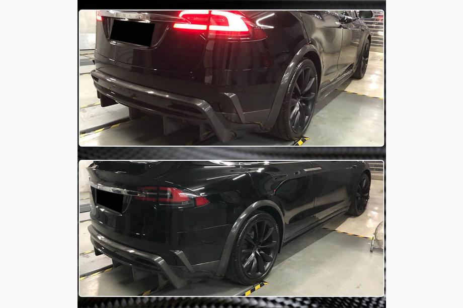 Tesla Model X 2015- Diffusore Posteriore Paraurti Carbonio V1 (2016-2020) Foto 5