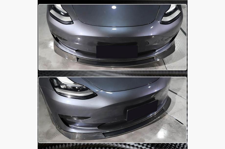 Tesla Model 3 2017- Labbro Paraurti Anteriore Lip V2 (2017-2023, Carbonio) Foto 4