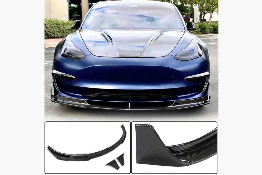 Tesla Model 3 2017- Labbro Paraurti Anteriore Lip V3 (2017-2023, Carbonio) Foto 1