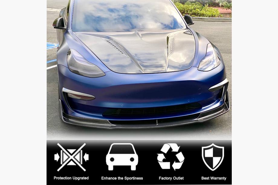 Tesla Model 3 2017- Labbro Paraurti Anteriore Lip V3 (2017-2023, Carbonio) Foto 2