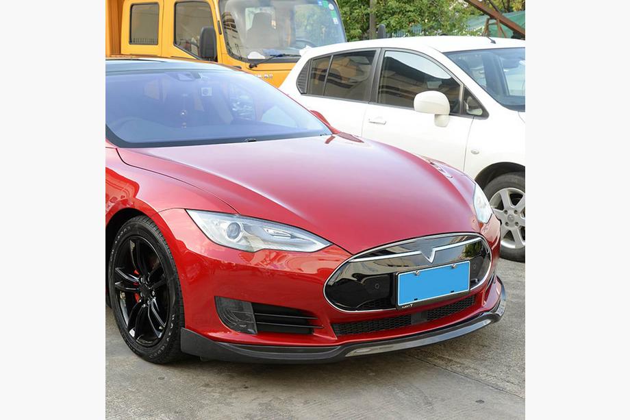 Tesla Model S 2012– Labbro Anteriore Lip V1 per Paraurti Anteriore (2012-2016, Carbonio) Foto 1