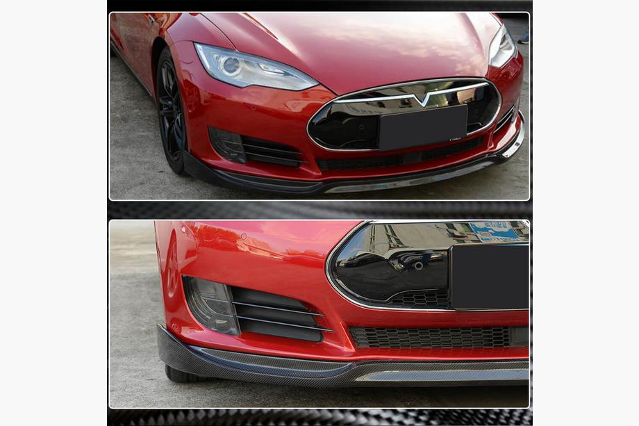 Tesla Model S 2012– Labbro Anteriore Lip V1 per Paraurti Anteriore (2012-2016, Carbonio) Foto 3