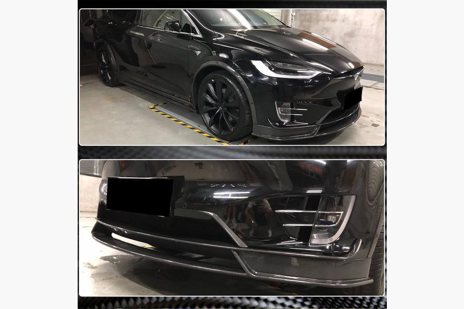 Tesla Model X 2015- Labbro Anteriore Paraurti Carbonio V3 (2016-2020) Foto 4