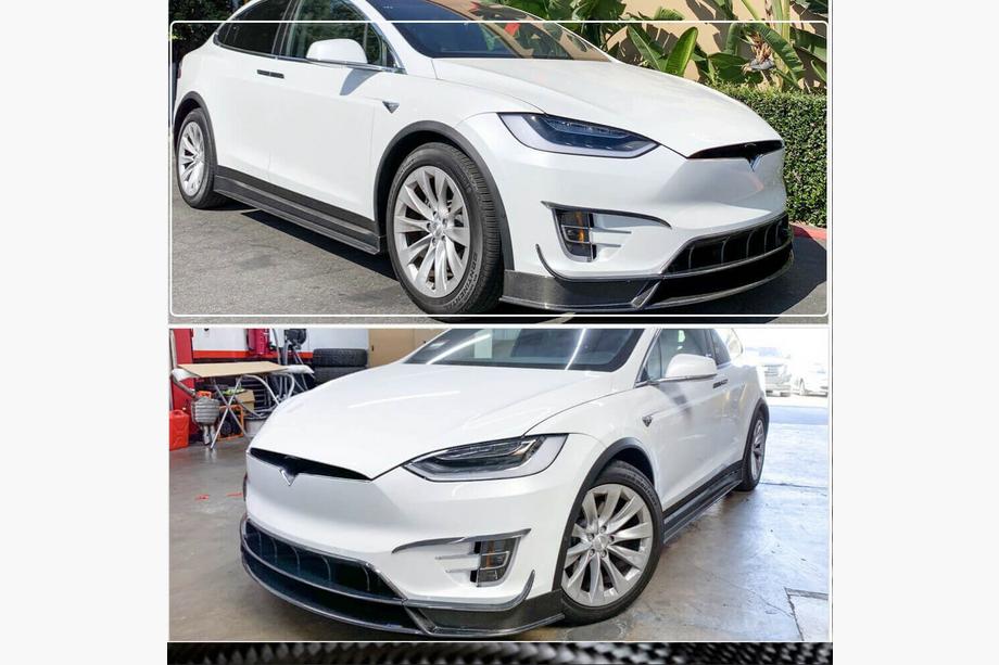 Tesla Model X 2015- Labbro Anteriore Paraurti Carbonio V3 (2016-2020) Foto 5