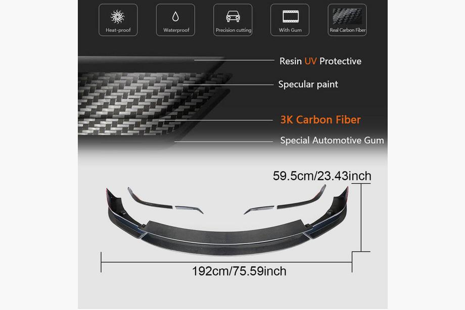 Tesla Model X 2015- Labbro Anteriore Paraurti Carbonio V3 (2016-2020) Foto 6