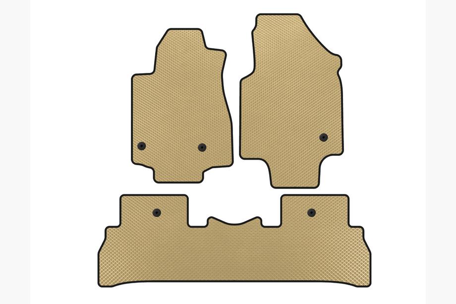 Honda Pilot 2008-2015 Tappetini EVA (2008-2012, 7 posti, Beige) Image