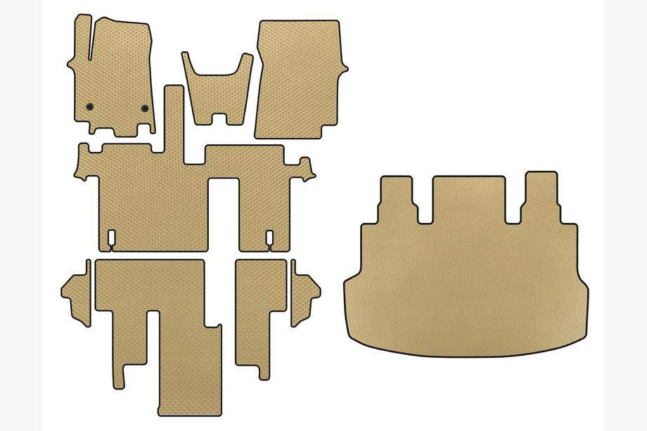 Hyundai Staria 2021- Tappetini EVA (abitacolo completo, 1+1, 5/9 posti, Beige) Image