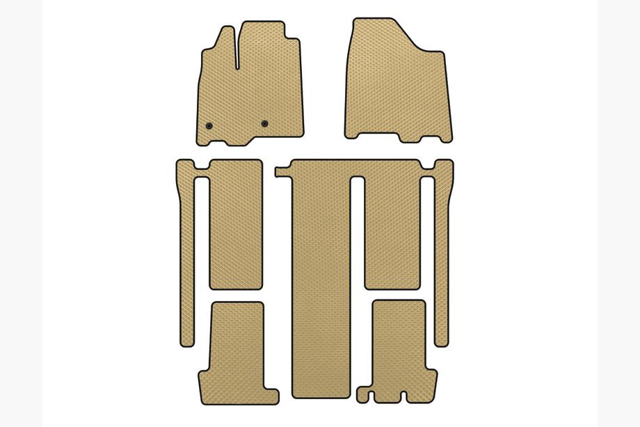 Toyota Sienna 2010-2020 Tappetini EVA (3 File, Beige) Image