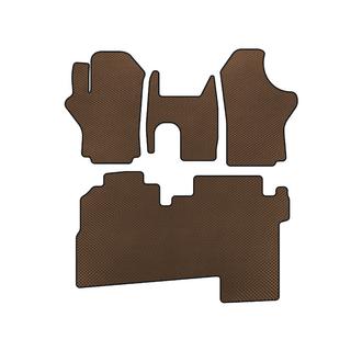 Tappetini EVA (2004-2007, 2 file, 8 posti, Marrone) Hyundai H200, H1, Starex 1998-2007