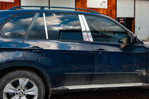 BMW X5 E70 2007-2013 Modanature Montanti Porta in Acciaio Inox foto 1
