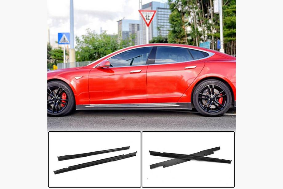 Tesla Model S 2012– Coperture battitacco in carbonio V3 (2014-2020) Foto 1